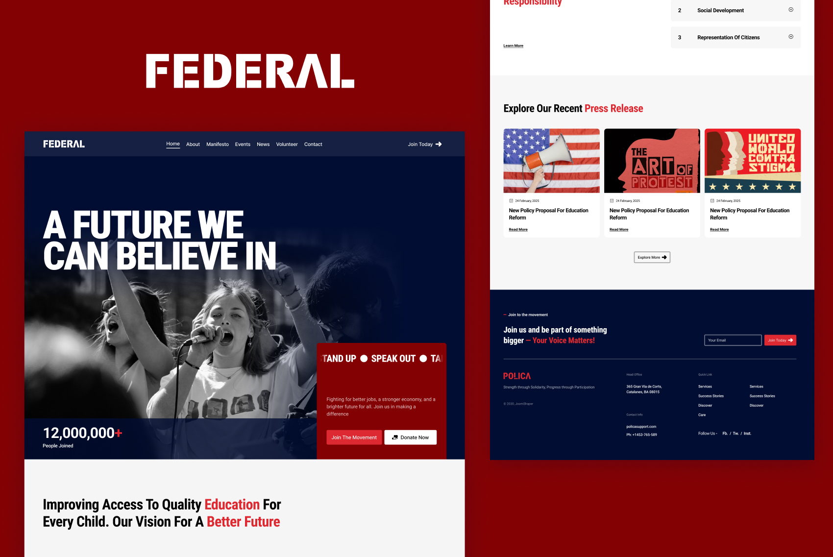 Federal - Robust Joomla Template for Political/Election Campaigns
